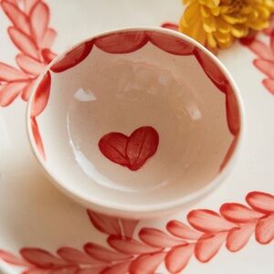 Anthropologie Red Heart Bowl